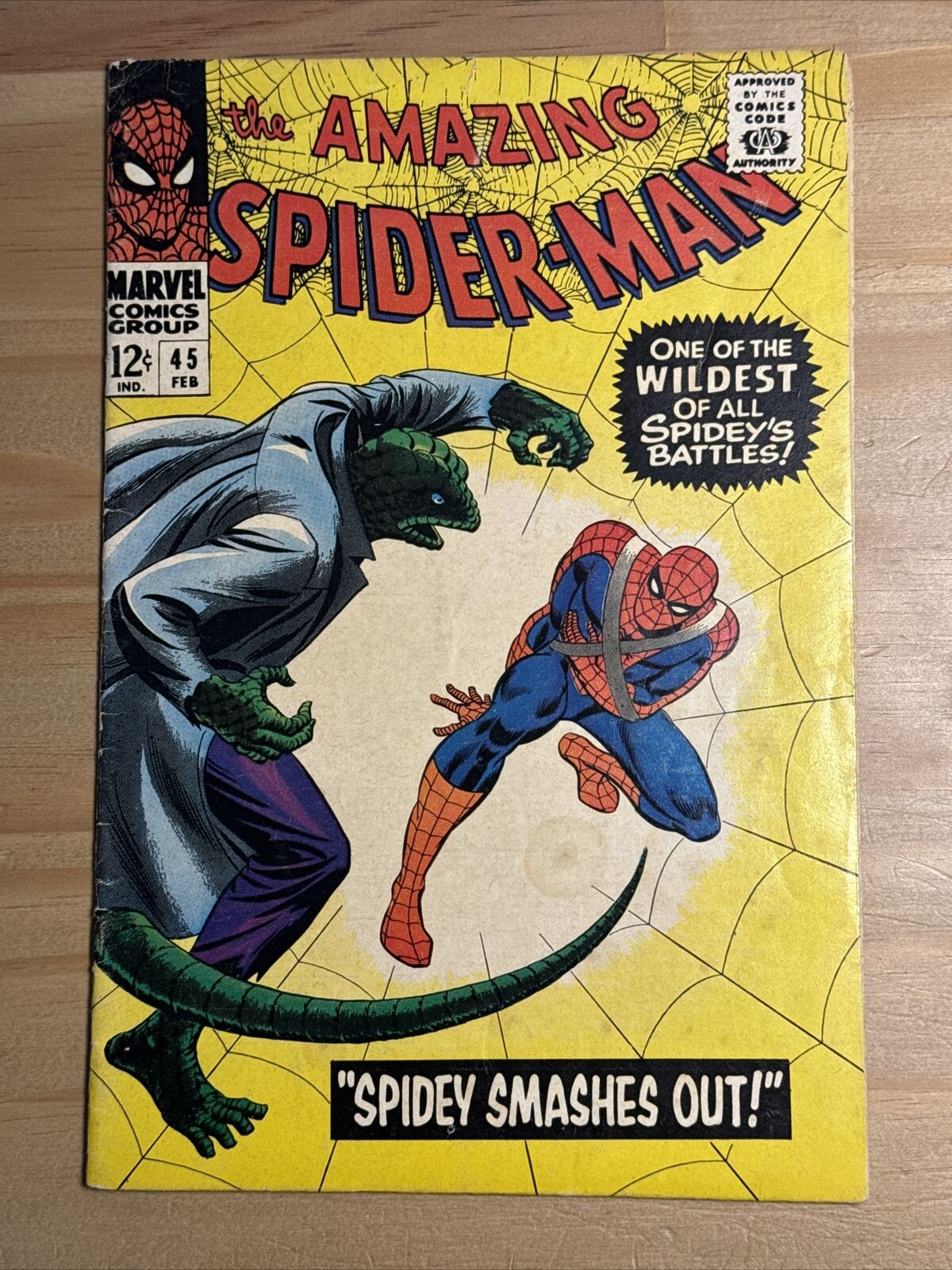 Amazing Spider-Man #45 - 3rd App Lizard - Marvel Comics 1967 Silver Age Comic