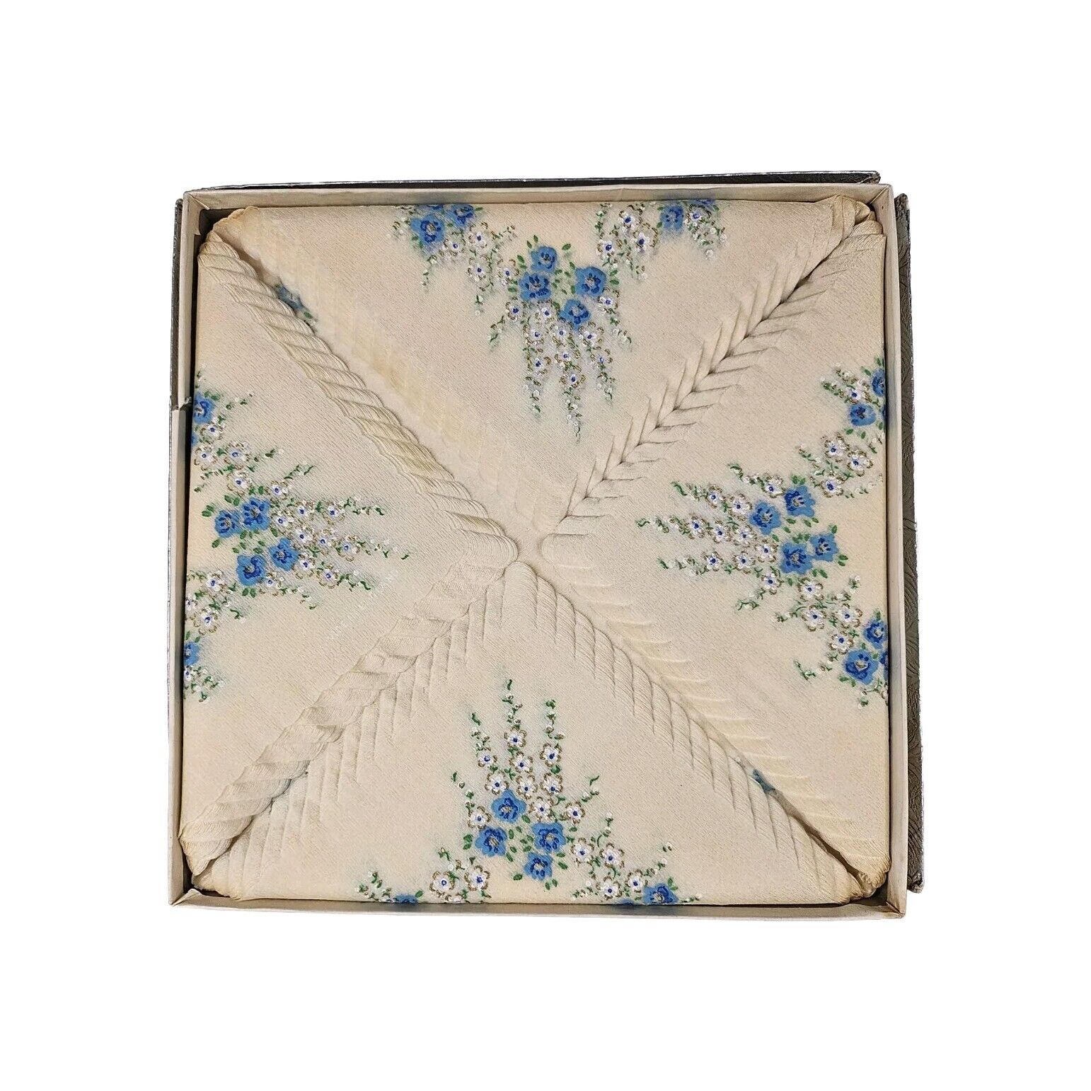 Vintage Blue Floral Tissue Paper Napkin England Great For DIY, Scrapbook, Craft