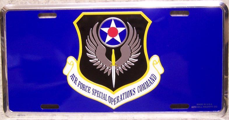 Aluminum Military License Plate Air Force Special Operations Command NEW