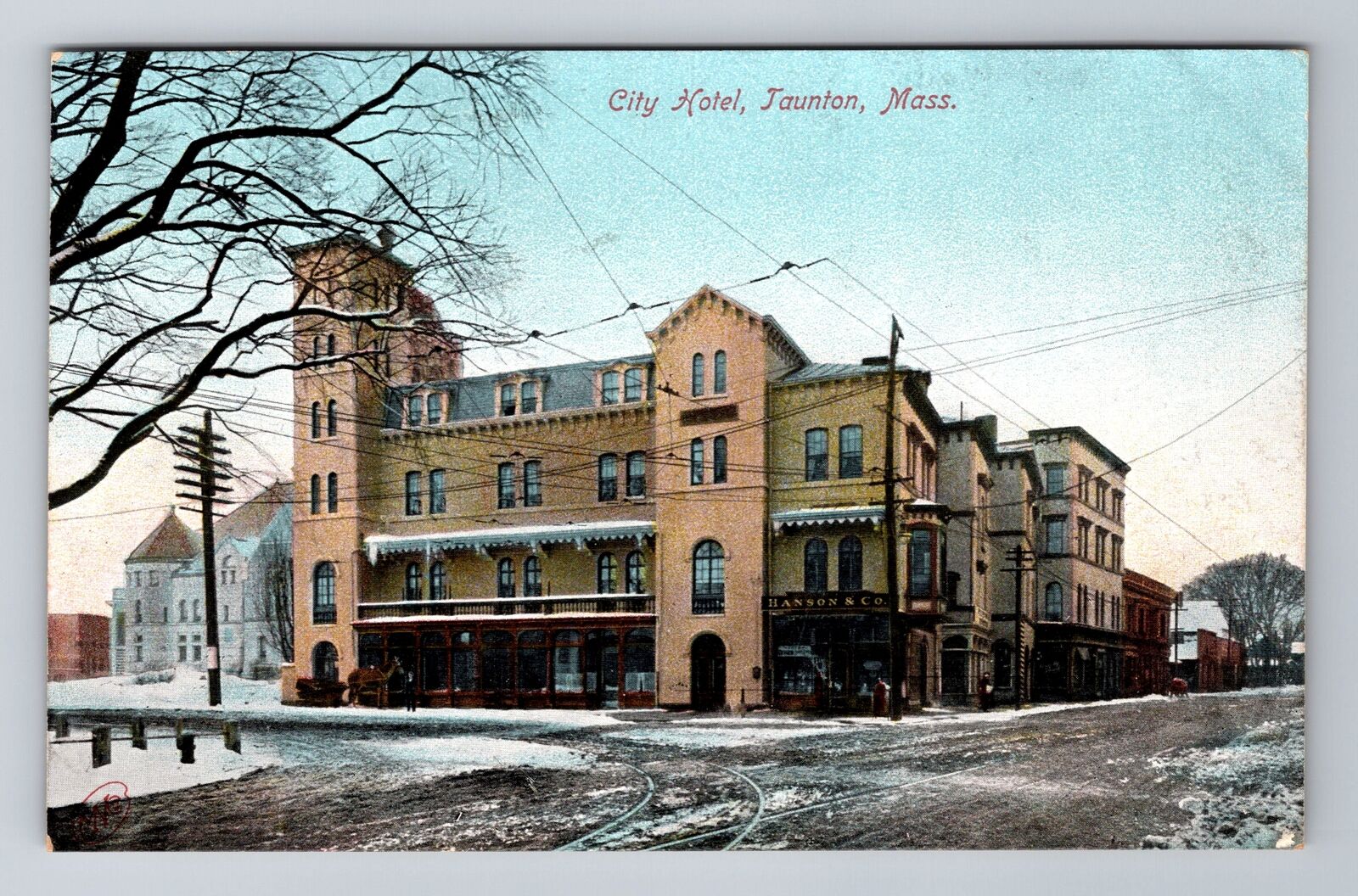 Taunton MA-Massachusetts, City Hotel, Antique Vintage Souvenir Postcard