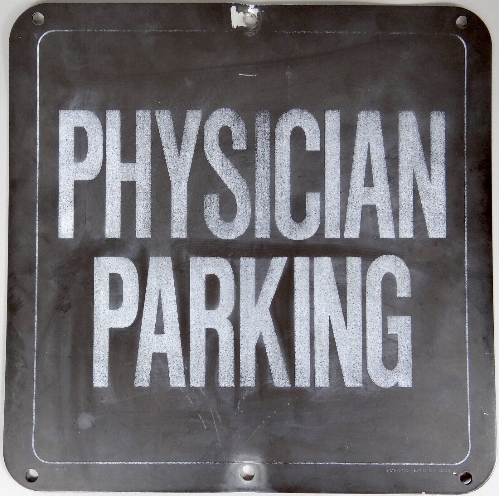 Vtg Physician Parking Street Sign Reserved Doctor Large Heavy Metal Emed 15x15