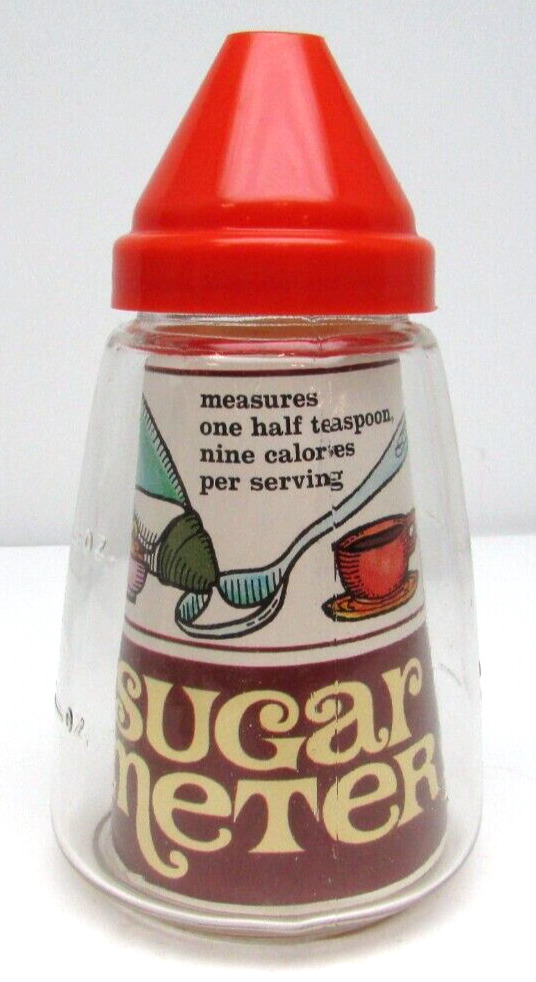 Vintage Federal Clear Glass Sugar Dispenser Pourer Measuring 12 oz Orange New