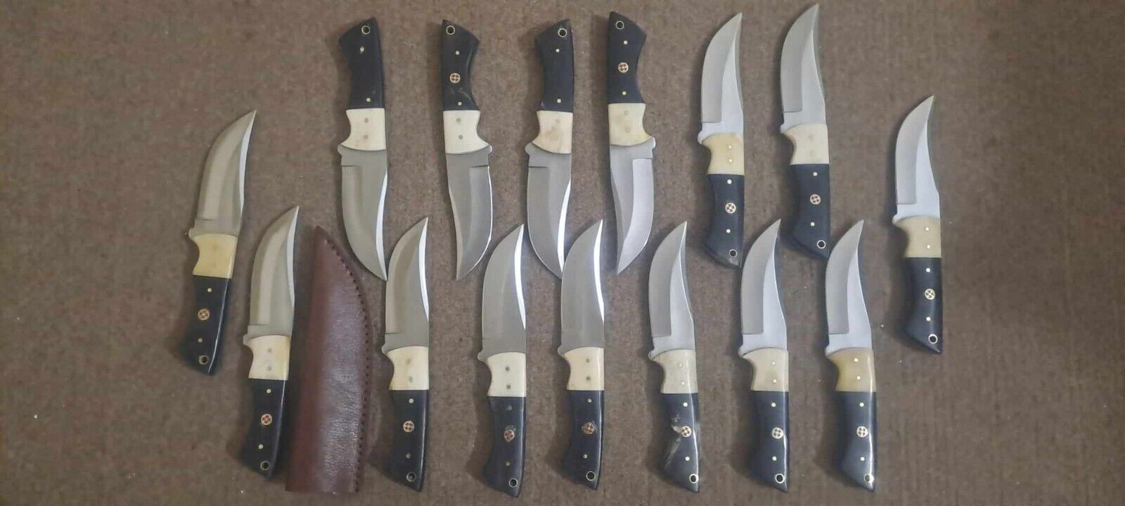 LOT OF 15 HANDCRAFTED CUSTOM HANDMADE J2 STEEL KNIVES FOR HUNTING AND SKINNING
