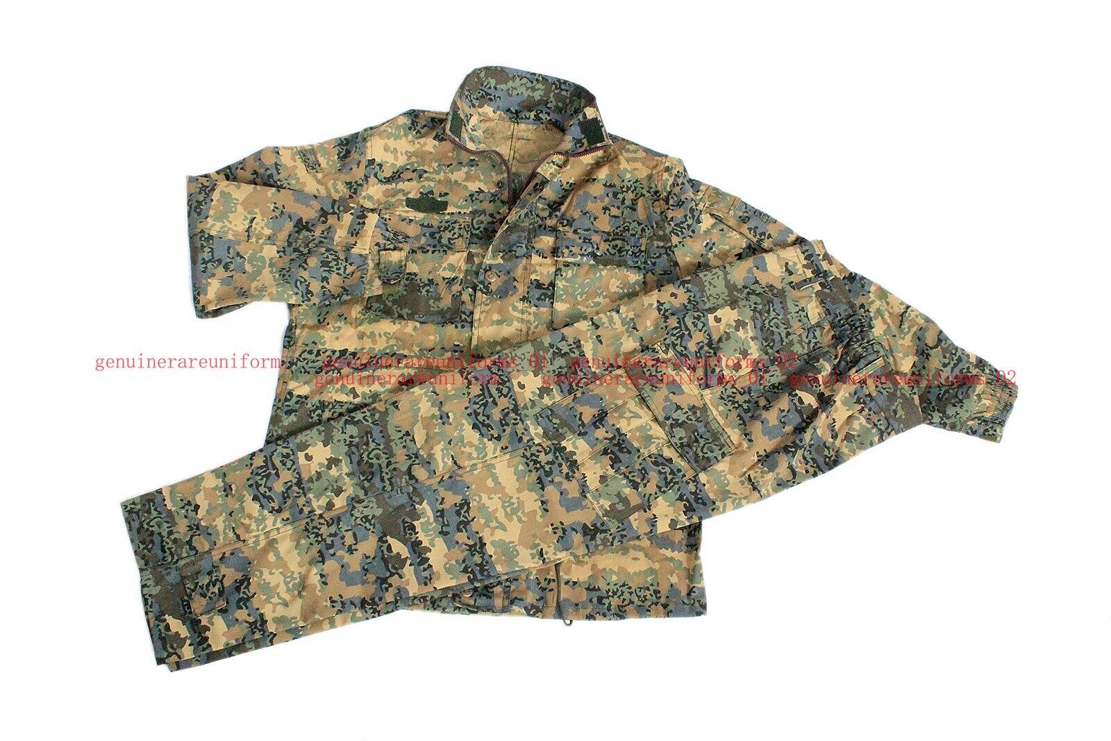 Rare Genuine China PLA Sample Test Austrian Pea Camo Uniform Summer Rip-stop BDU
