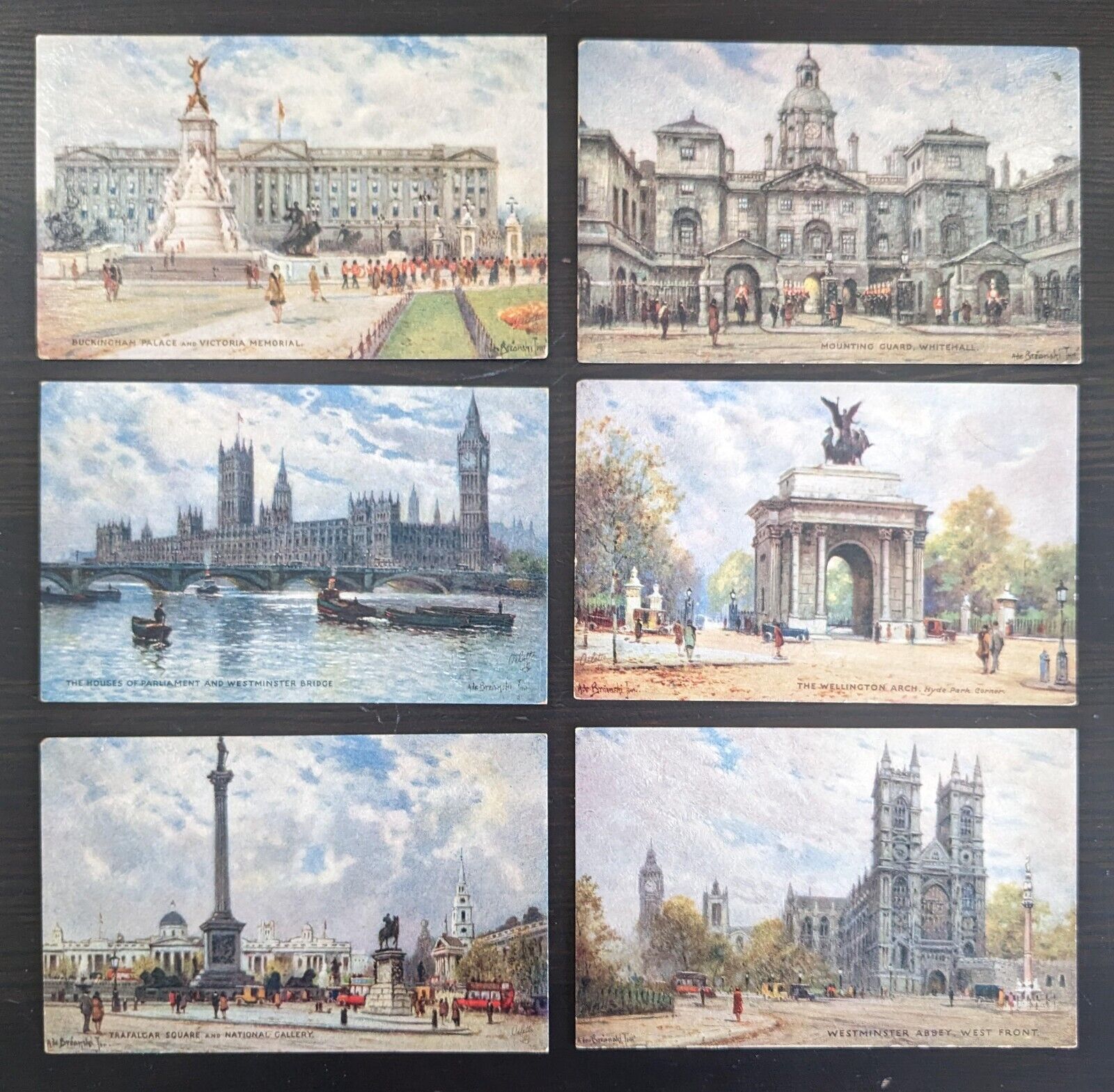 Full Set of 6 Tuck's Oilette Series of London by Alfred De Breanski Jr Postcards