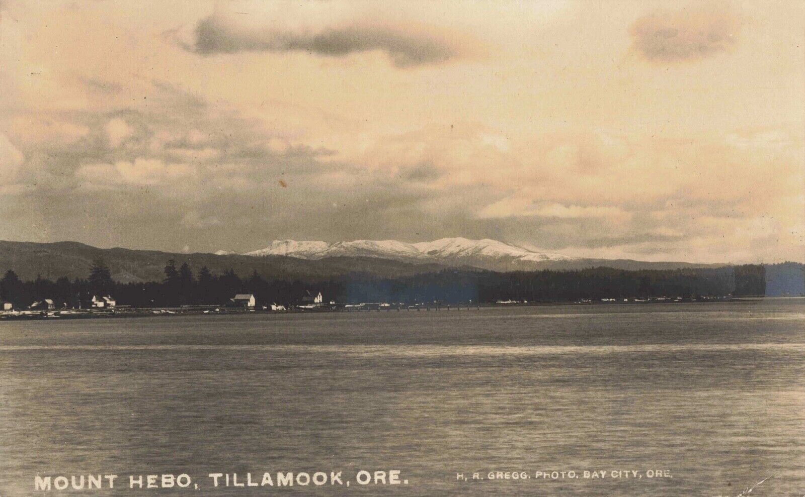 Mount Hebo from Tillamook Oregon OR Bay c1910 Real Photo RPPC