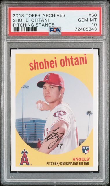 Shohei Ohtani 2018 Topps Archives Baseball Rookie Card #50 Graded PSA 10