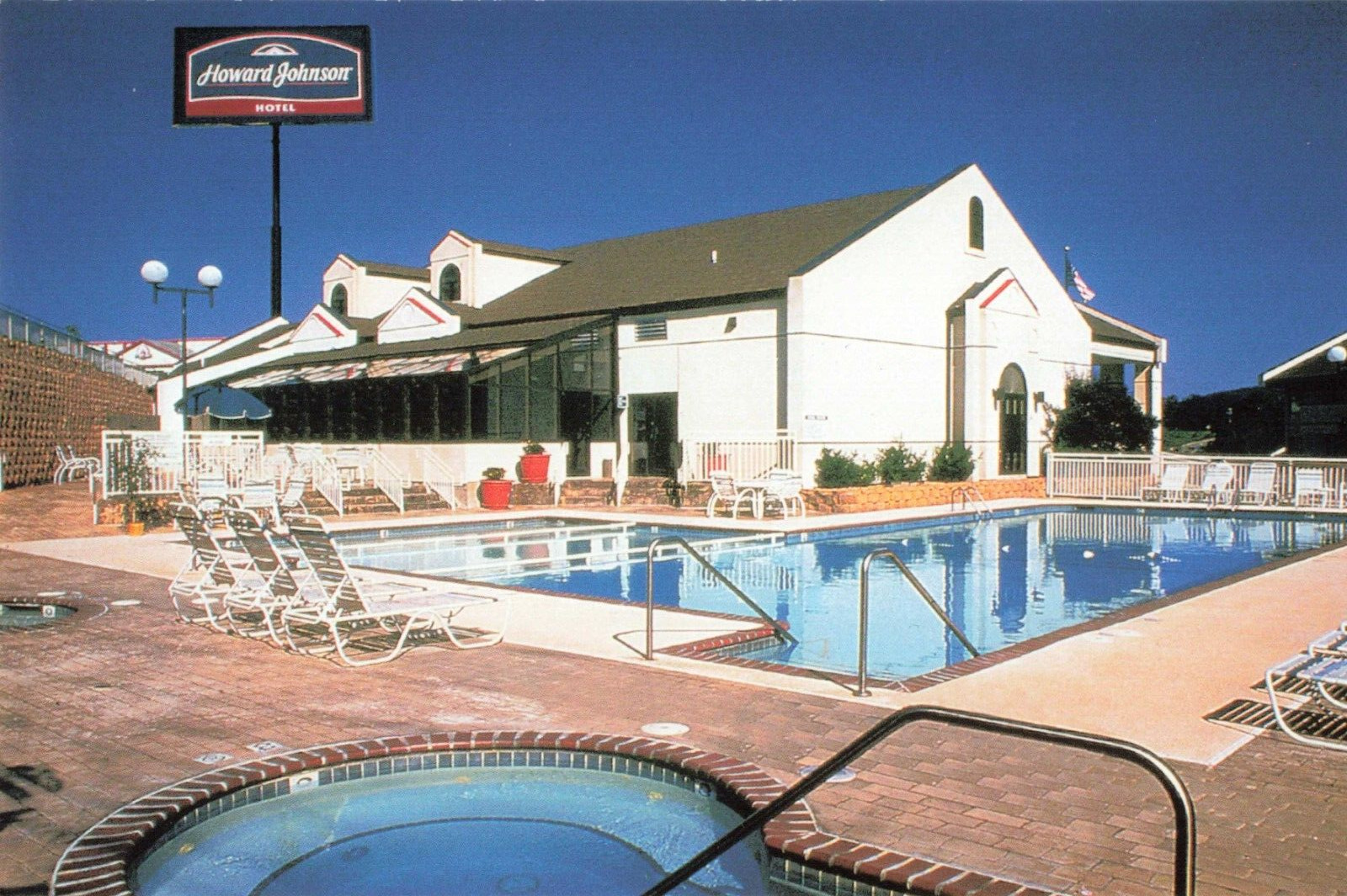 Branson MO Missouri, Howard Johnson Hotel Pool Hot Tub Advert, Vintage Postcard