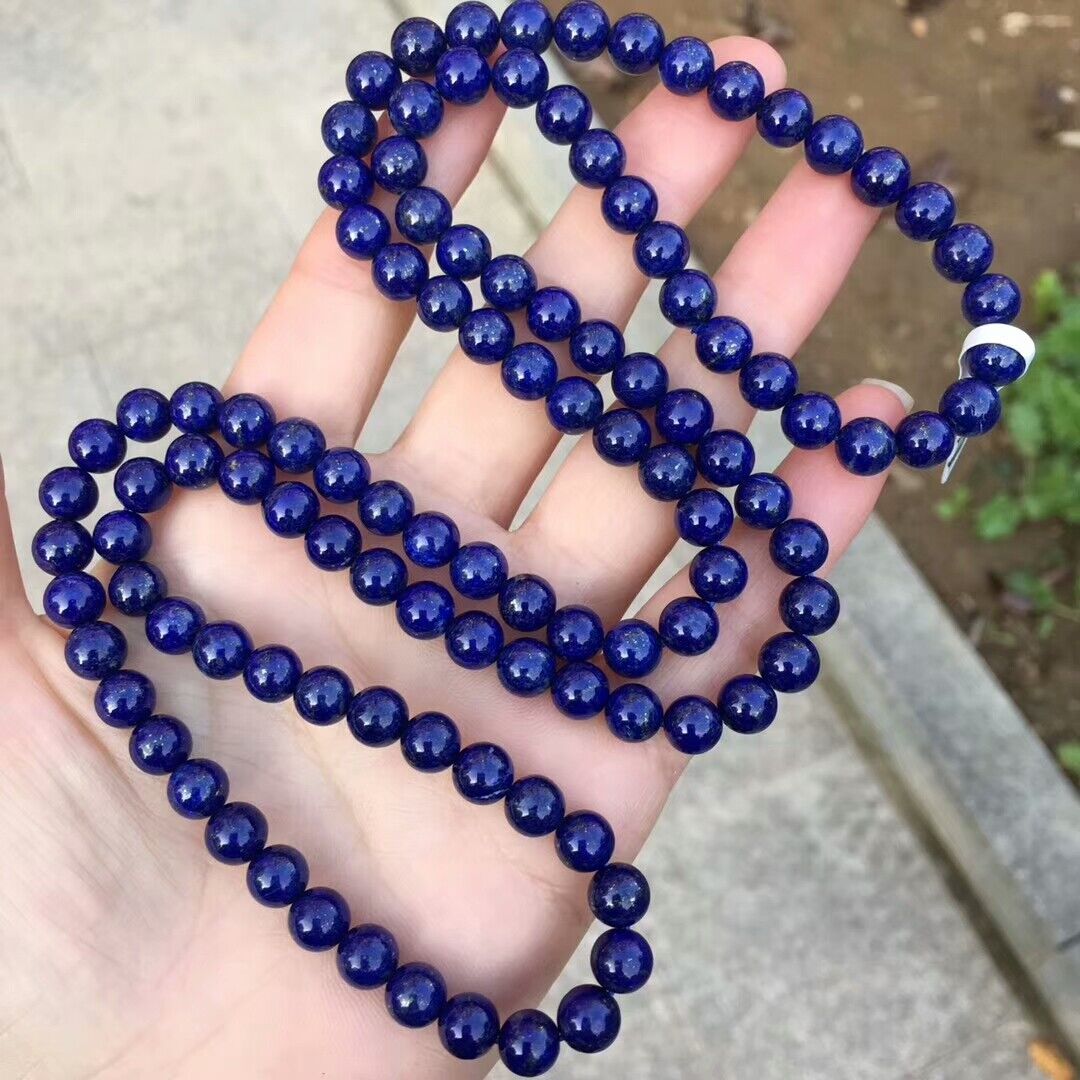Natural Lapis Lazuli Royal Blue Gemstone Round 108 Beads Bracelet AAAA 7mm