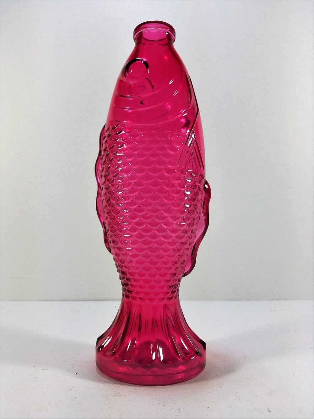 Fuchsia Colored Glass Fish Bottles / Vase Collectibles By Backwoods Lighting LLC