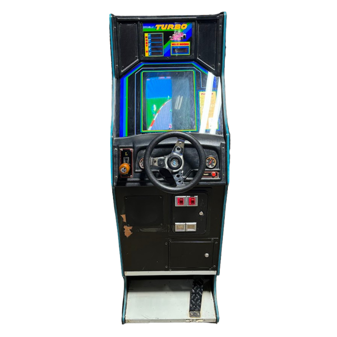 Vintage Turbo Arcade Machine by Sega - Stand Up 1981 Racing Game