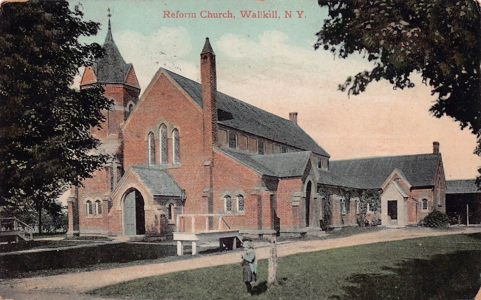 Wallkill NY New York Reformed Church Bridge Street Early 1900s Vtg Postcard C10