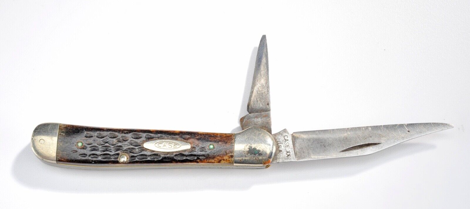 Vintage 1970's Case XX 6249 - 2 Blade Pocket Knife - Bone Handle