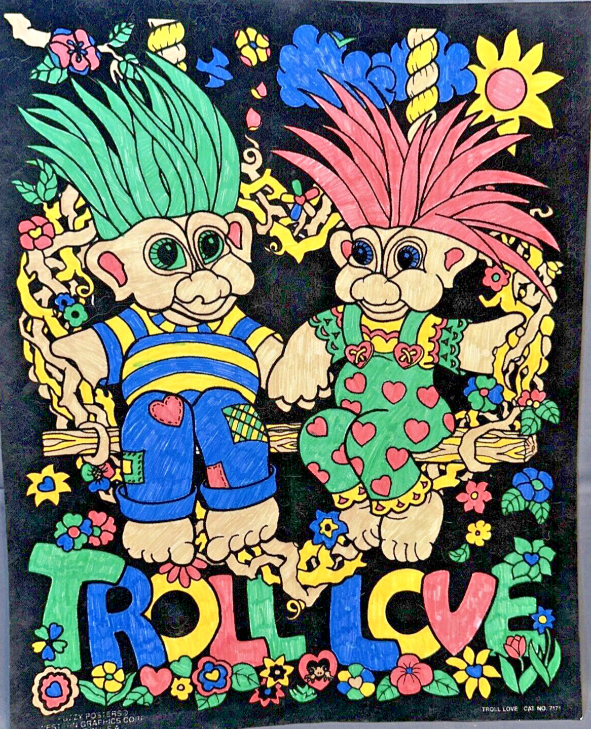 VINTAGE TROLL LOVE LARGE POSTER - BY FUZZY - #7171 20\
