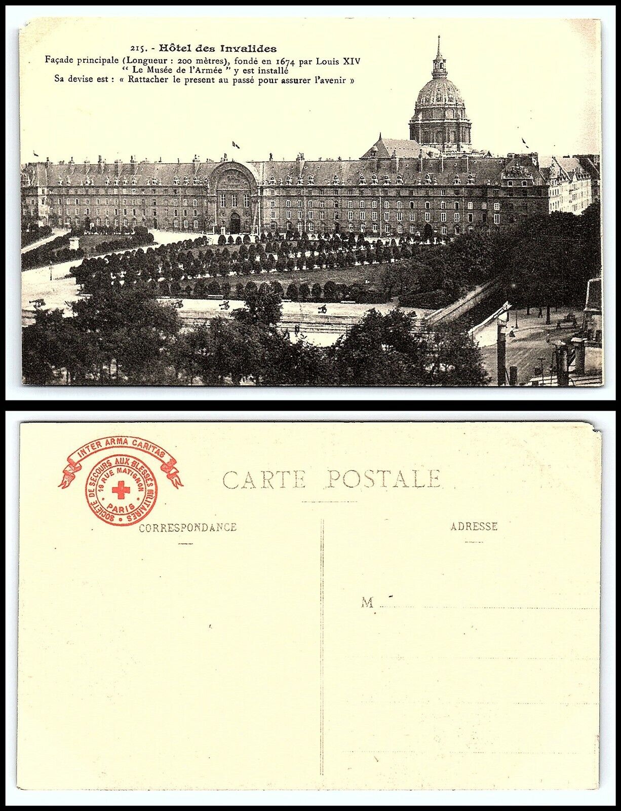 FRANCE Postcard - Paris, Hotel des Invalides L51