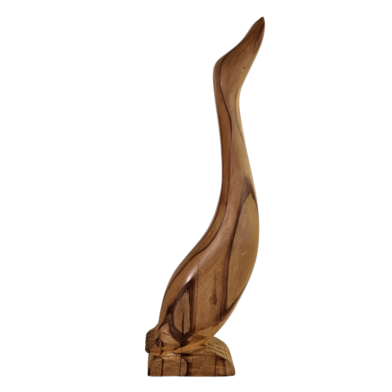 Vintage Brown Hand-Carved Wooden Duck Art Figure Home Décor 13\