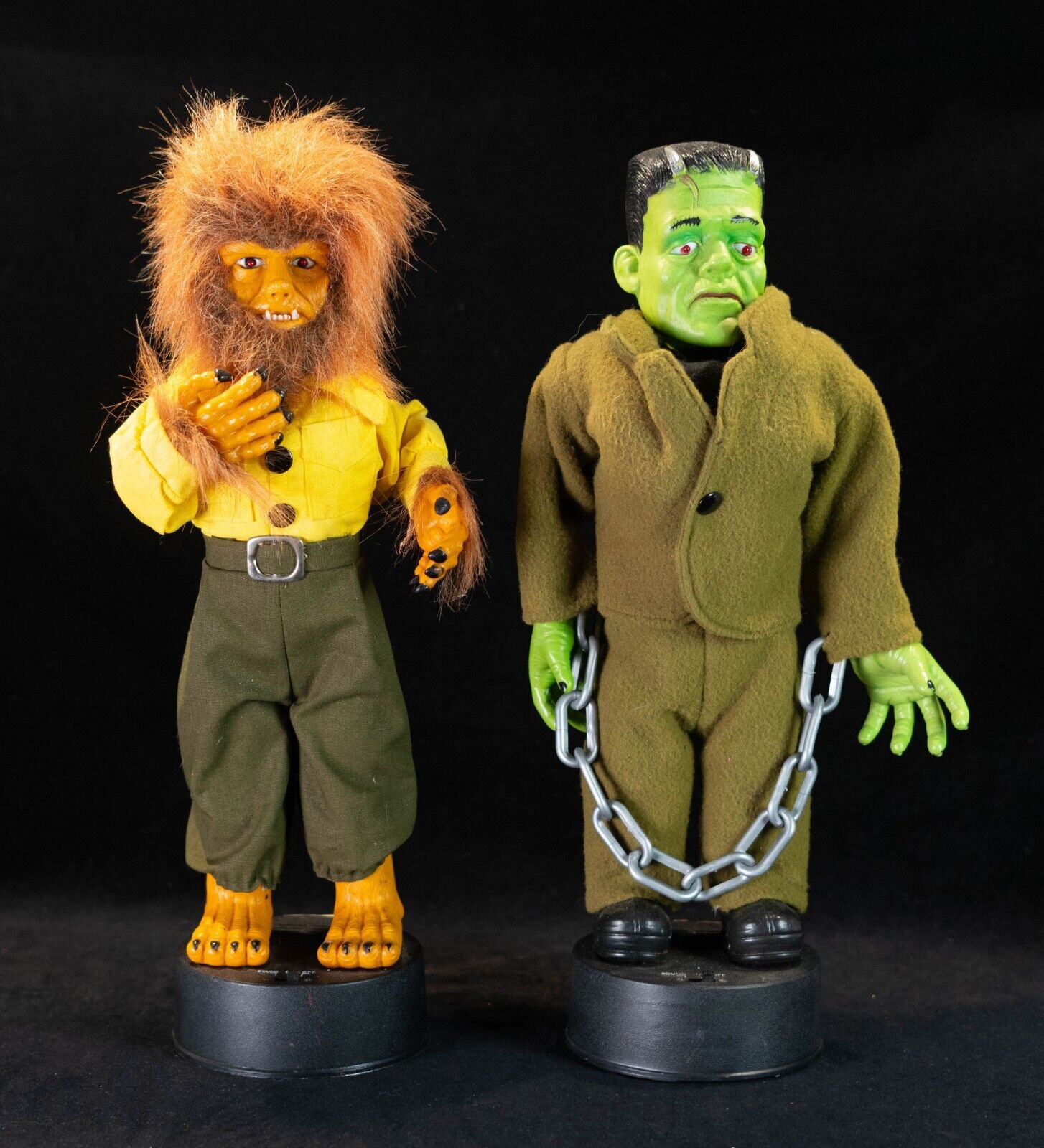1992 Telco Set of 2 Motion-ette UNIVERSAL Studios Halloween Wolfman Frankenstein