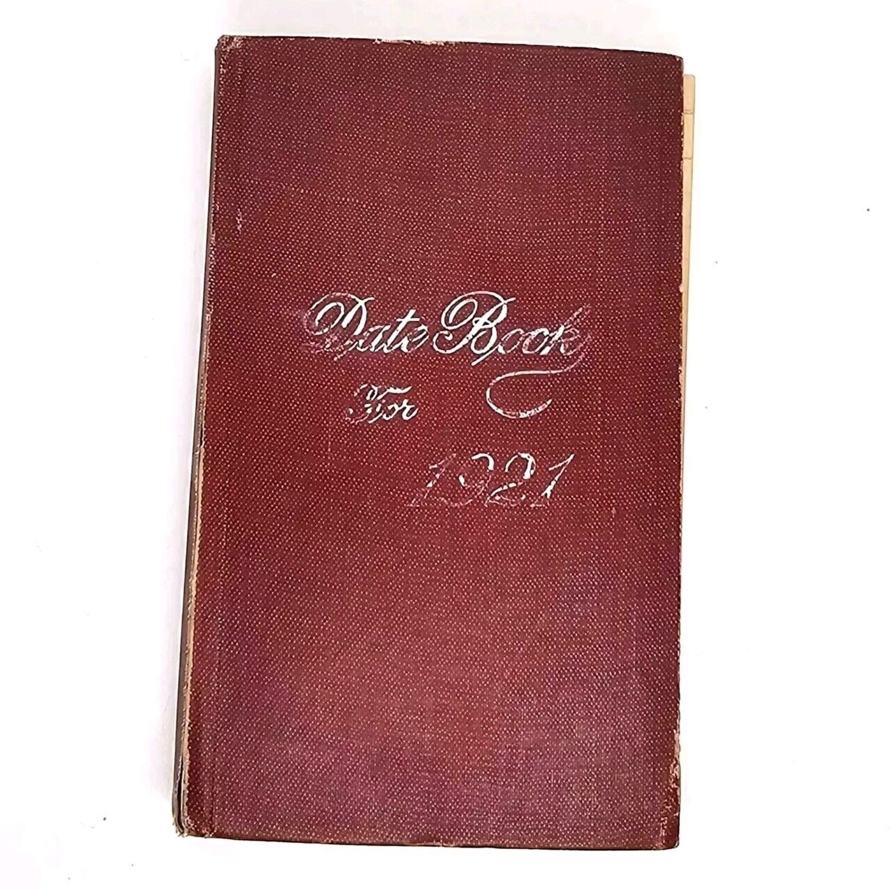 Antique 1921 Hand Written Daily Journal Date Book Shares Receipt Few  Entries