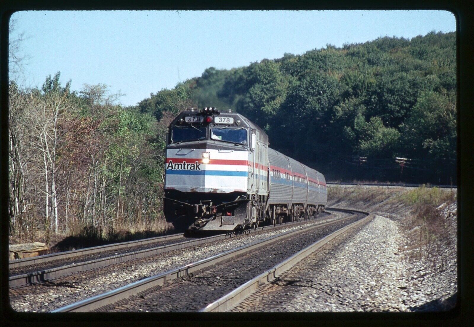 Railroad Slide - Amtrak #378 Locomotive 1989 Cresson Pennsylvania PA Passenger