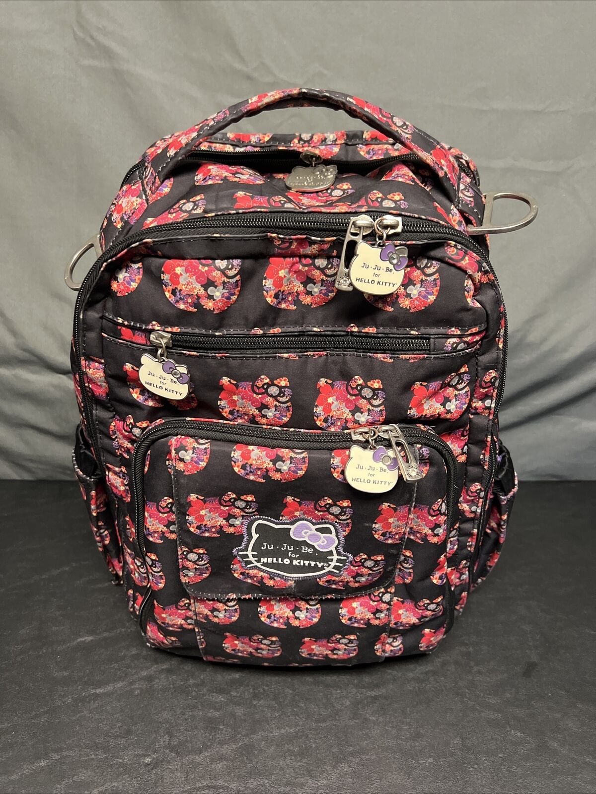 RARE Ju-Ju-Be - Be Right Back, Hello Kitty Diaper Bag Backpack COMPLETE