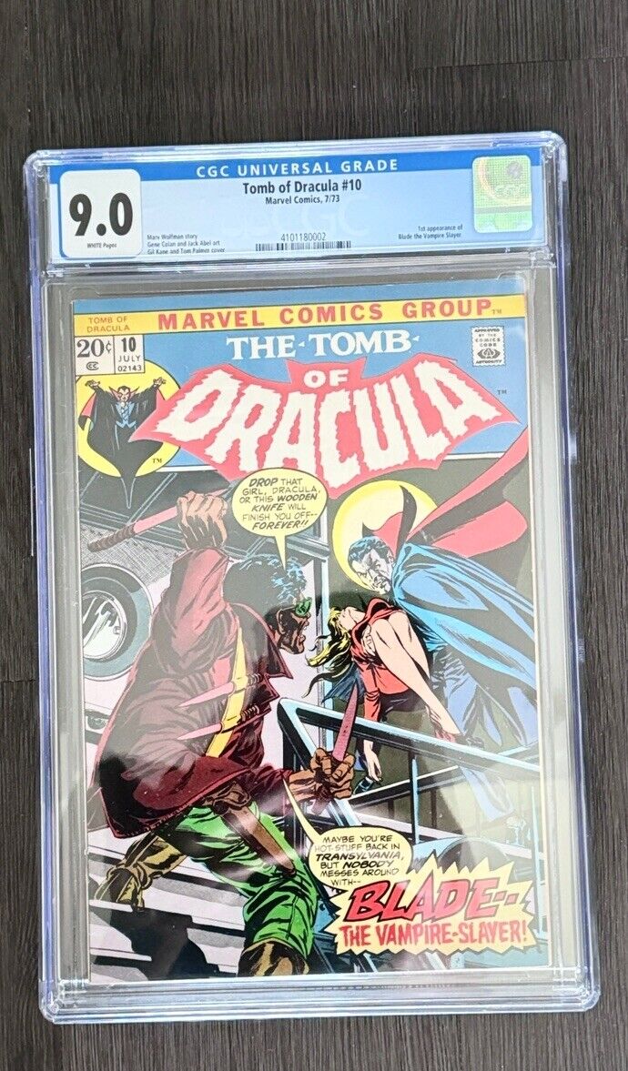 TOMB OF DRACULA #10 June 1973 CGC 9.0 White Pages - 1st Appearance of  BLADE 