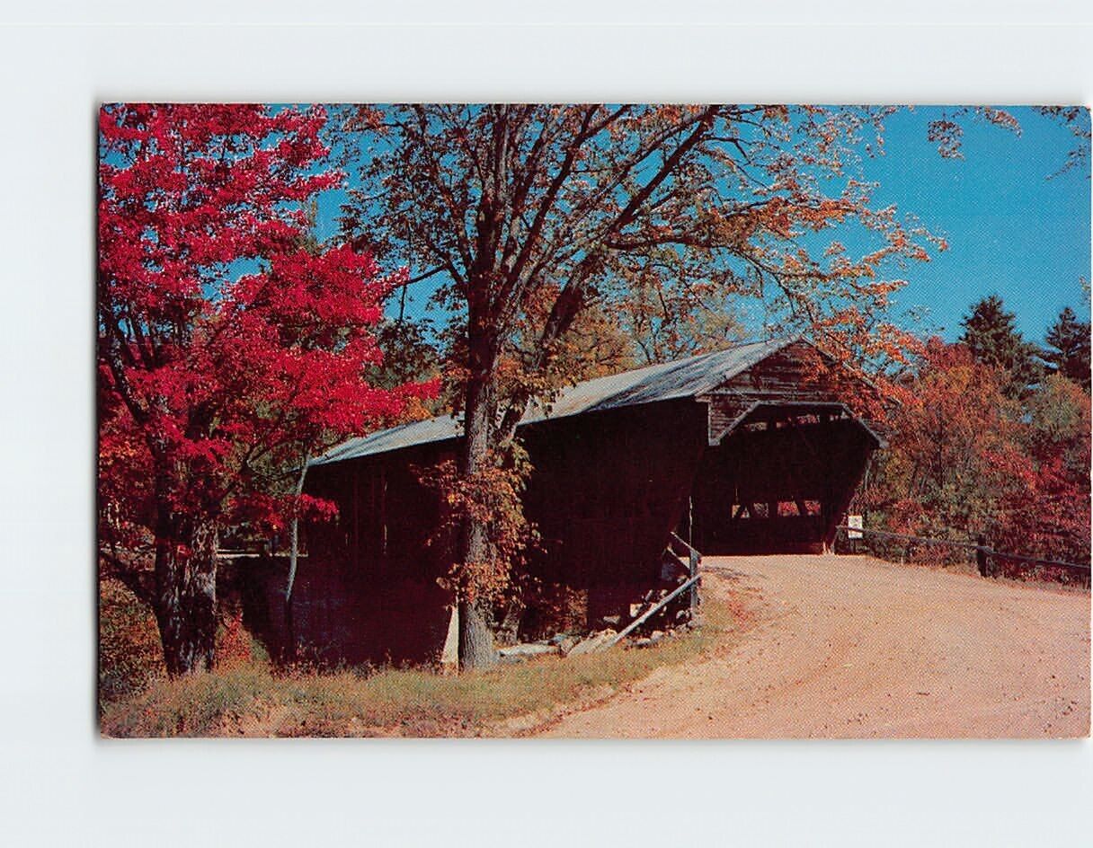 Postcard Old Covered Bridge Conway White Mountains New Hampshire USA