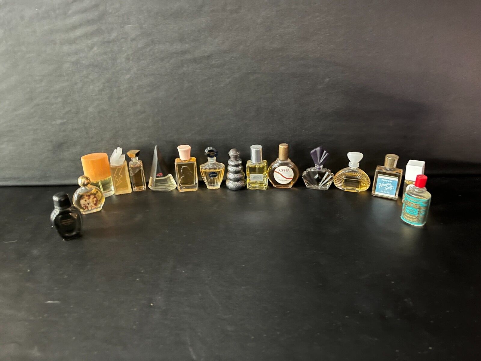 14 Vtg Full Miniature Perfume Bottles & 2 Bottles 90% Full ~ Passion Animale ~