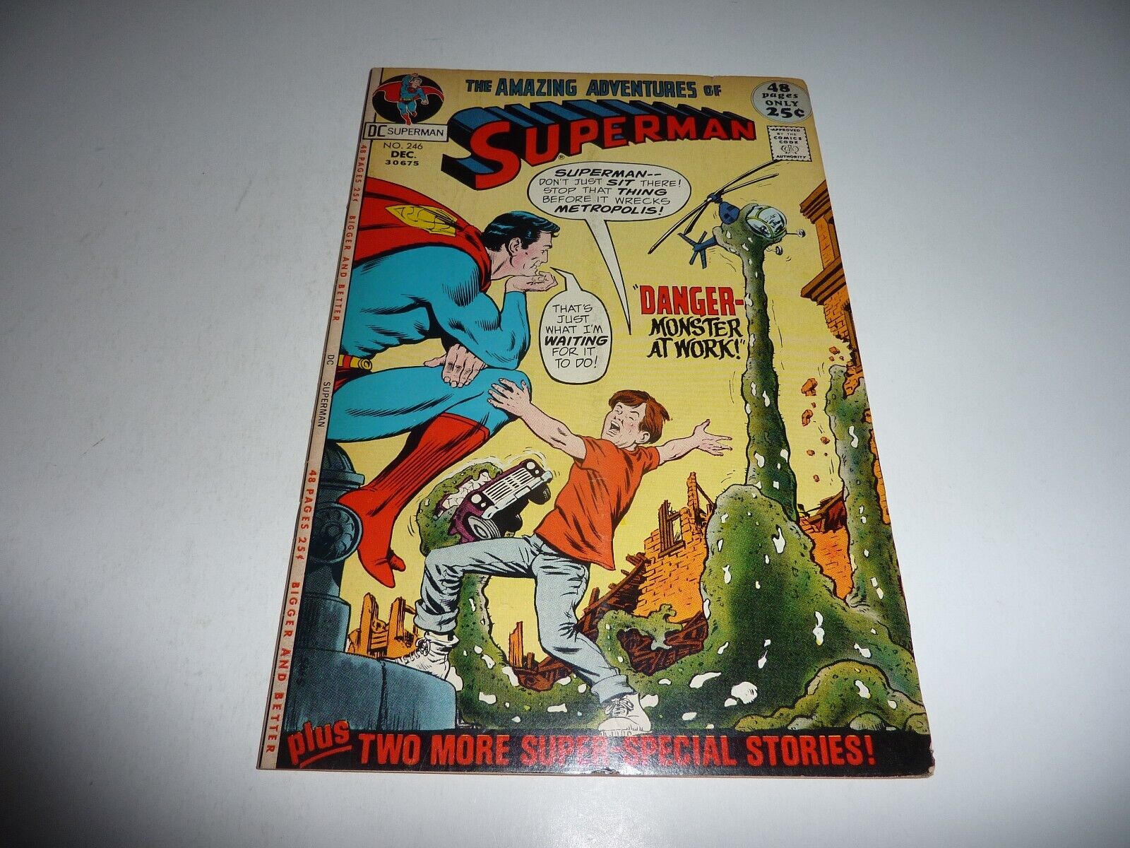 SUPERMAN #246 DC Comics Dec 1971 Curt Swan Cover Danger Monster at Work FN- 5.5