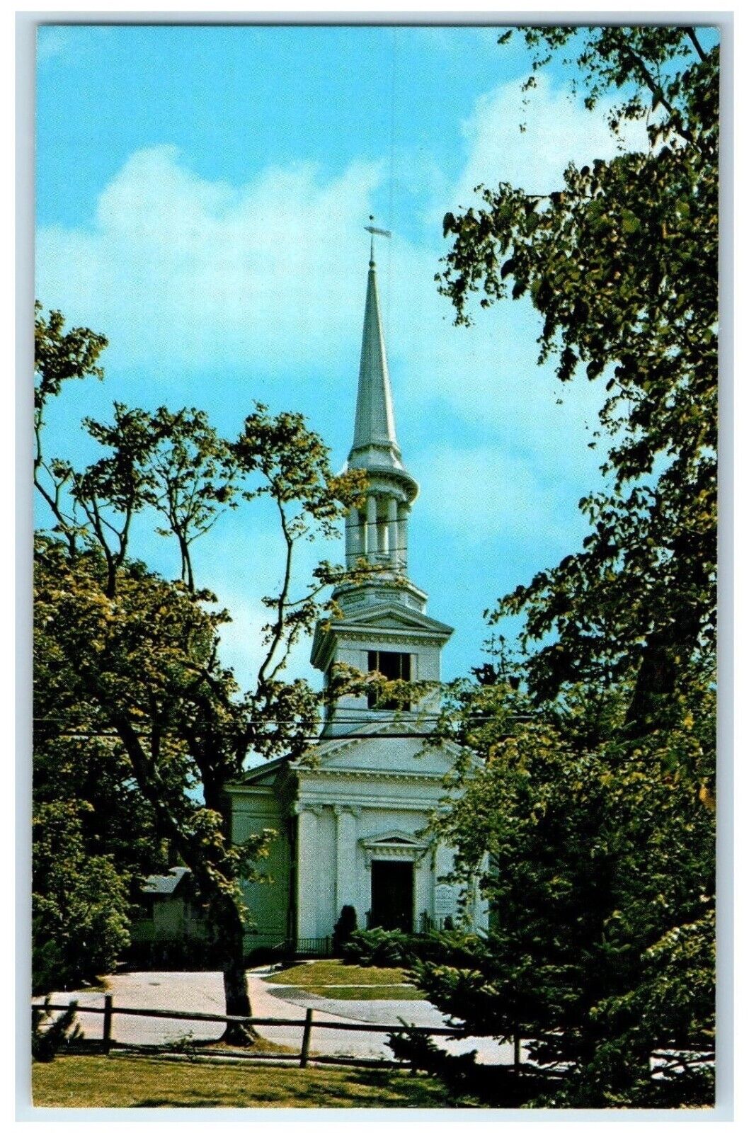 c1960 First Church Christ Originally Christopher Wren Church Cape Cod Postcard