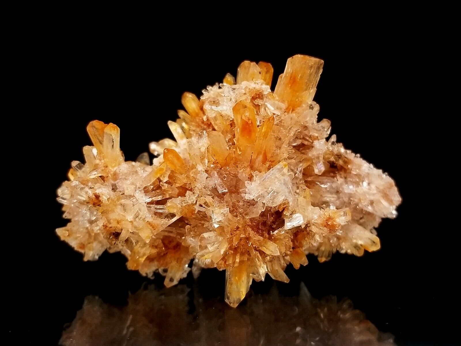 Bright Clear Orange Creedite Crystal Cluster #32