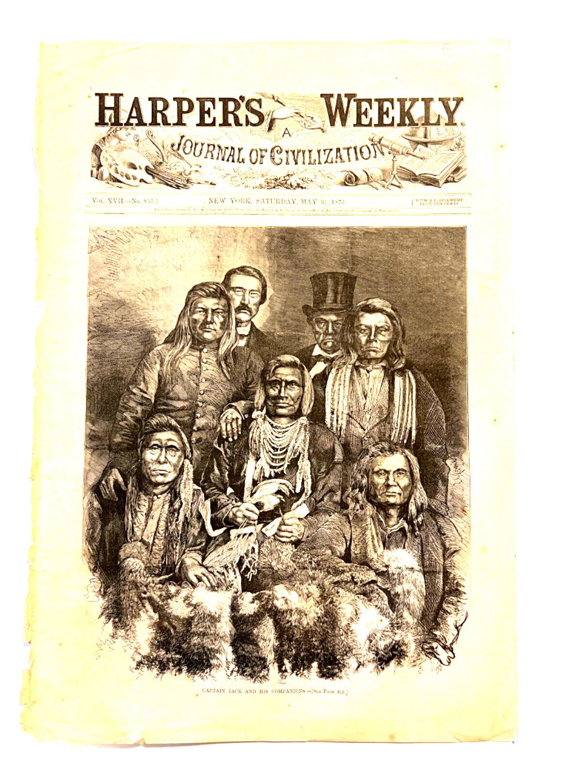 Original “Harper’s Weekly” May 31, 1873; Native American Indians
