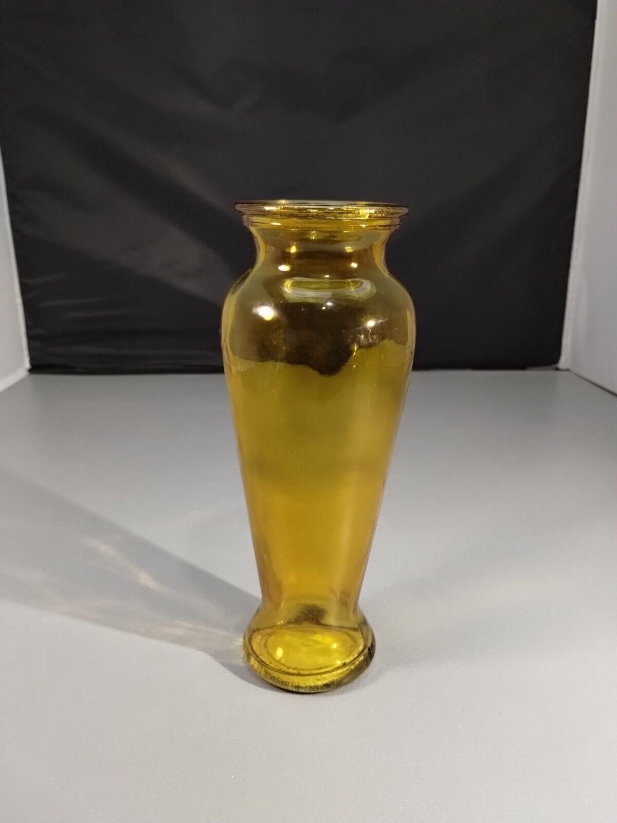 Vintage Amber Glass Flower Vase 8