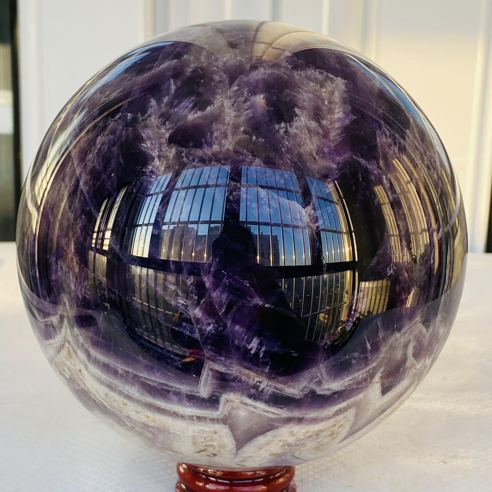 2540g Natural Dream Amethyst Quartz Crystal Sphere Ball Healing