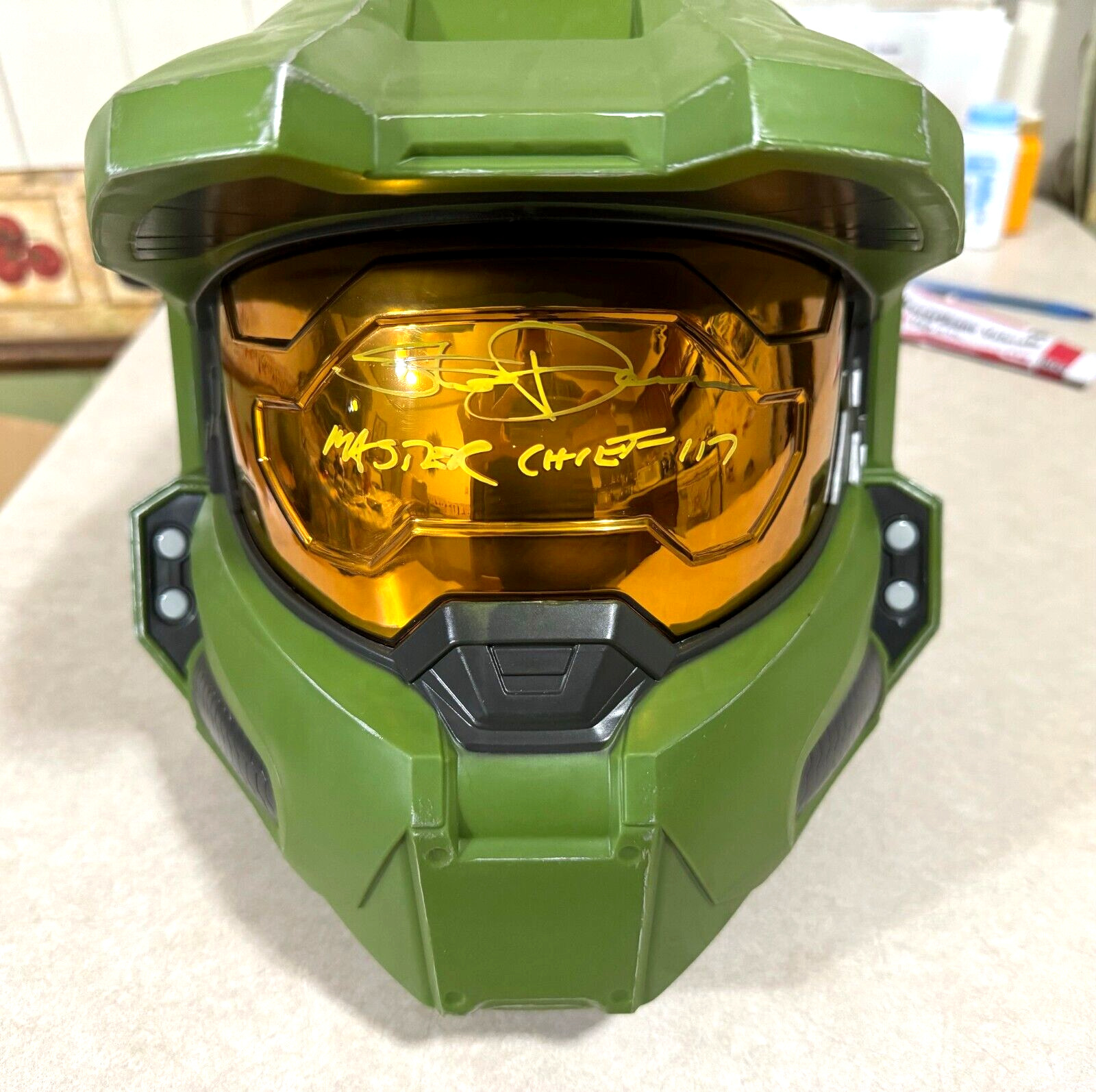 Halo Master Chief STEVE DOWNES Signed Spartan Full Sized Replica Helmet JSA XBOX