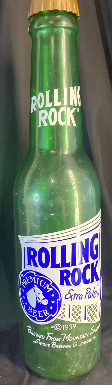 Rolling Rock Extra Pale Bottle Shaped Coin Bank Latrobe, PA 23.5 Inches