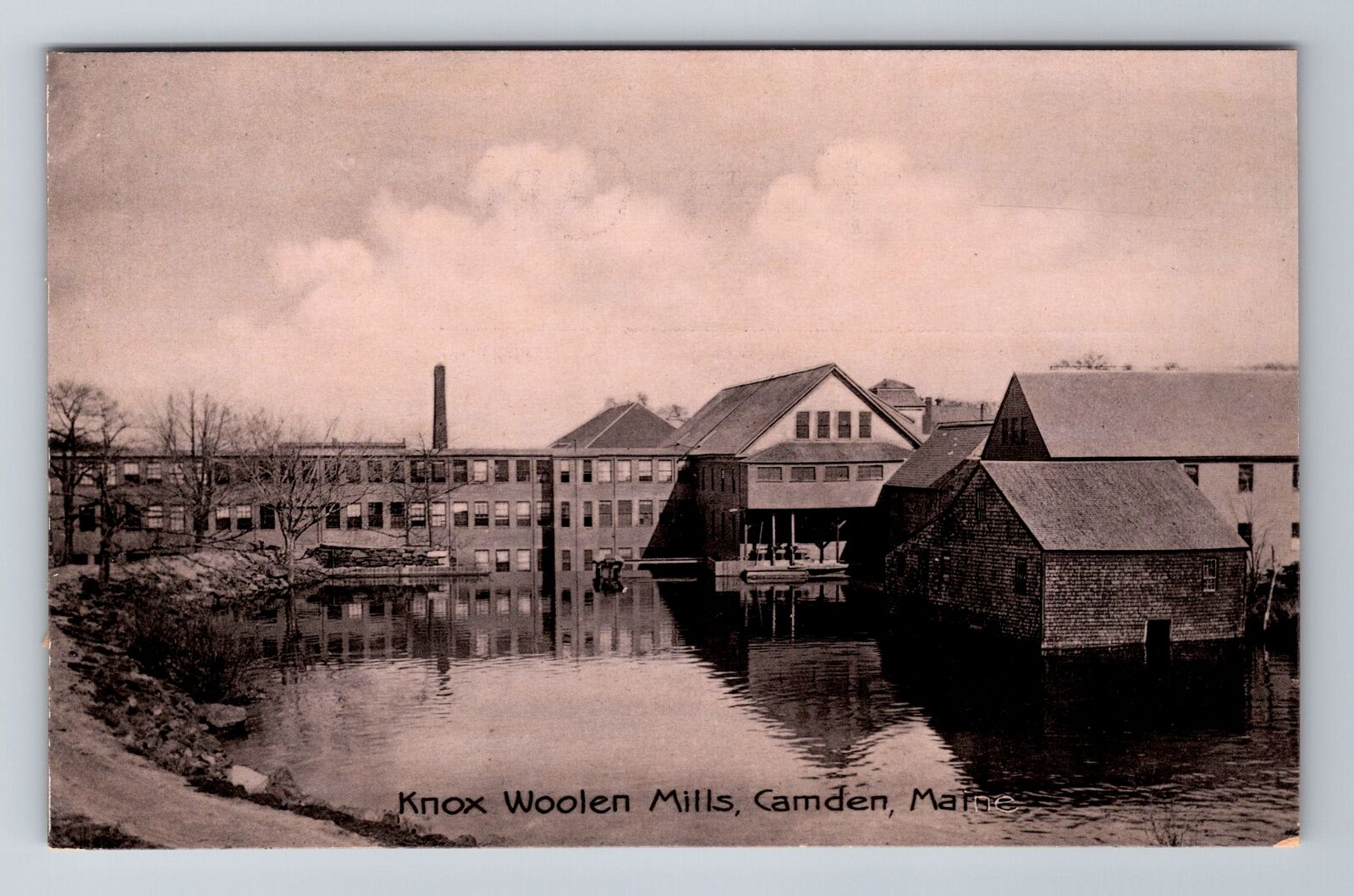 Camden ME-Maine, Knox Woolen Mills, Antique Vintage Souvenir Postcard