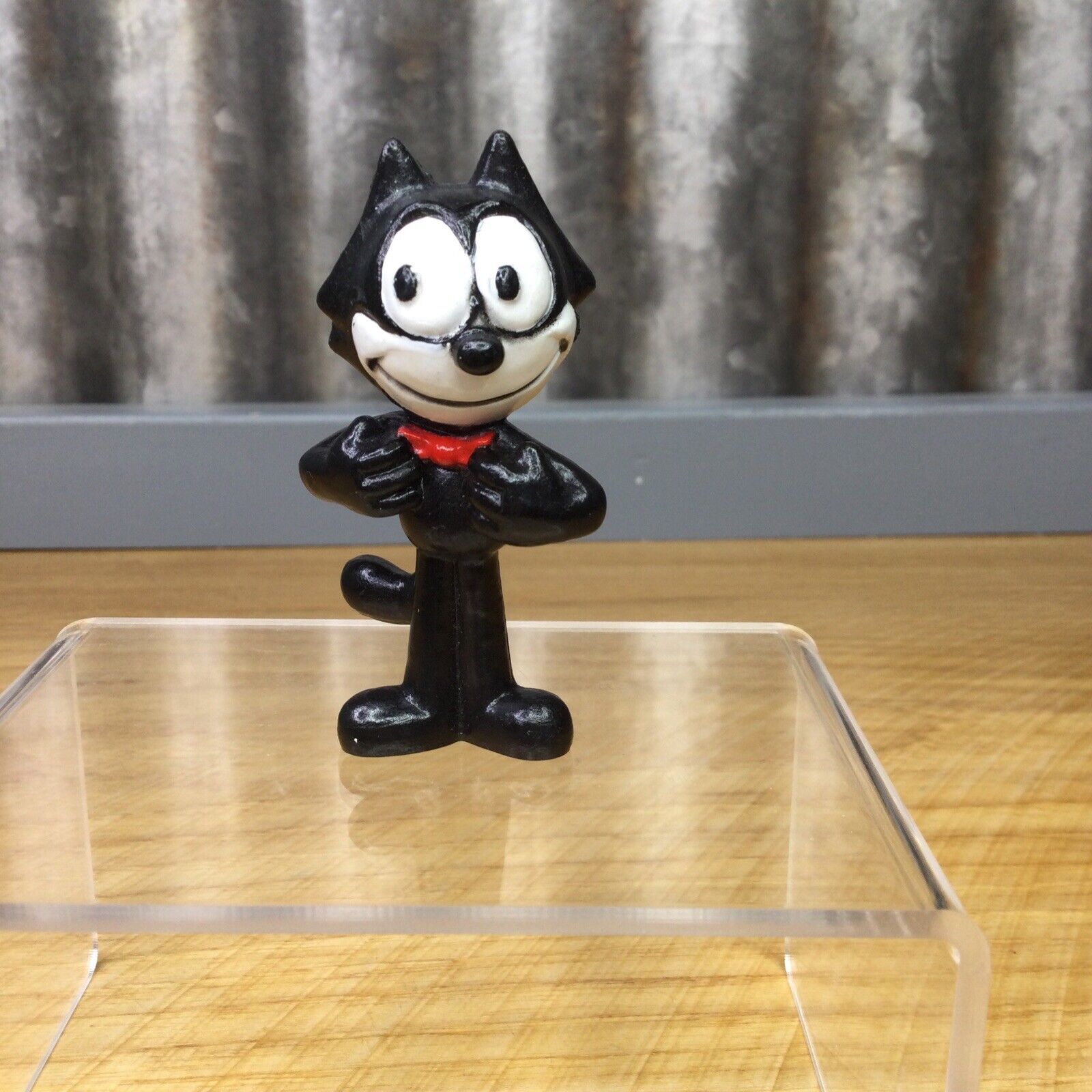 Vtg Felix the Cat Mini PVC Figure Adjusting His Red Bow Tie Applause 1989