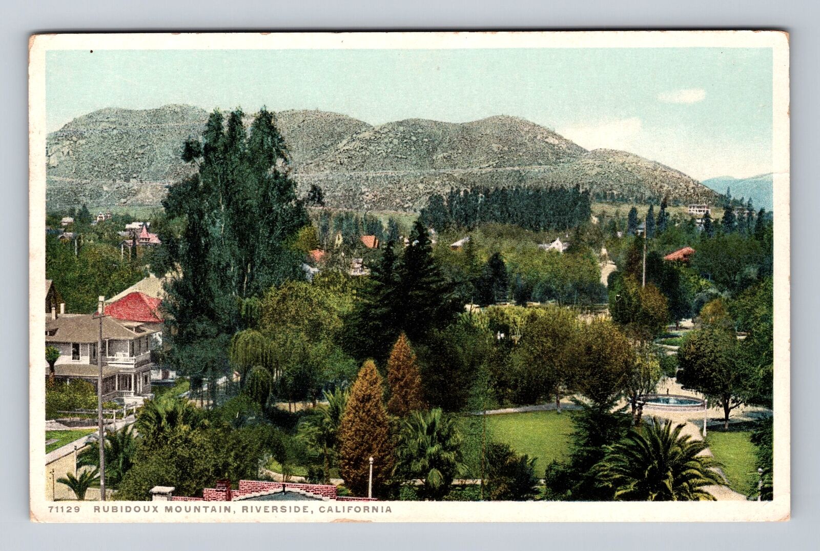 Riverside CA-California, Aerial Rubidoux Mountain, Antique, Vintage Postcard