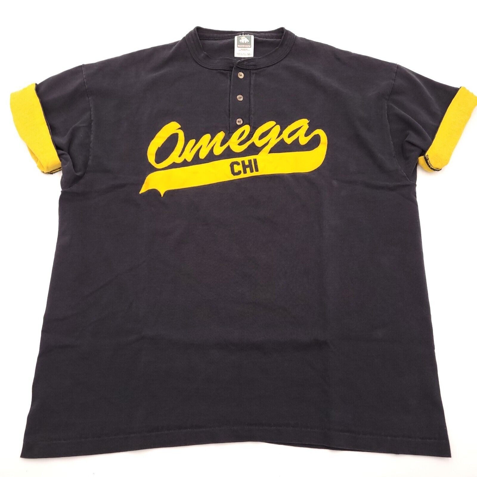 Vintage Chi Omega Sorority Shirt Polo Roll Up Sleeve Mens Size XL Rayne #2 USA 