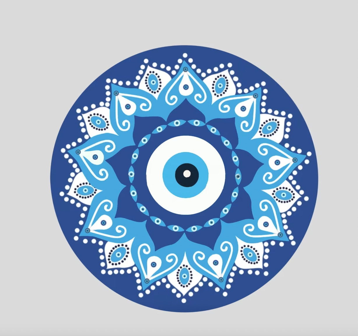 Car / fridge Magnet - Mandala Greek, Indian, Oriental eye - MAGNET (4.5\