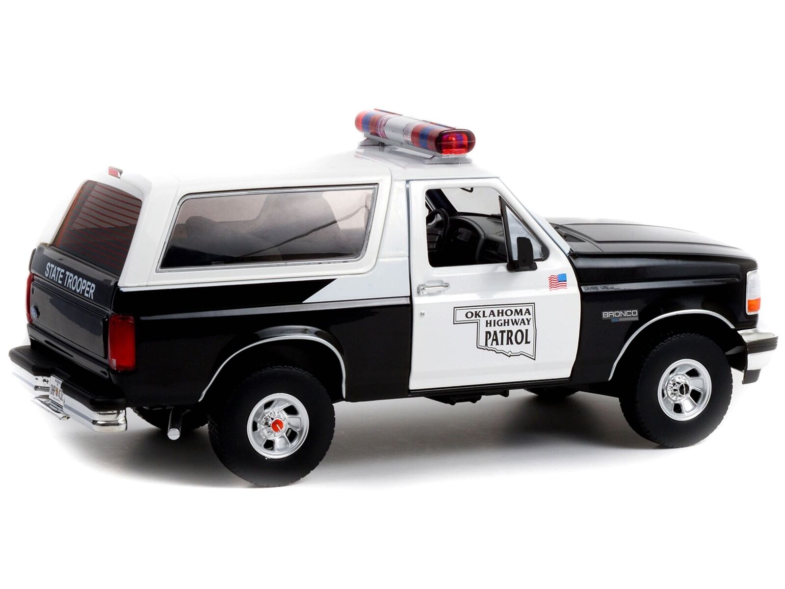 1996 Ford Bronco Police Black and White Oklahoma Highway Patrol \