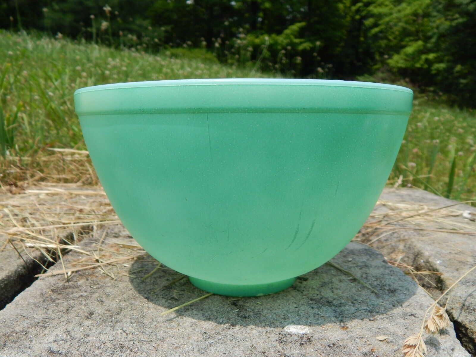Vintage McKee Glasbake Green Graduated Nesting Mixing Bowl 7.5\