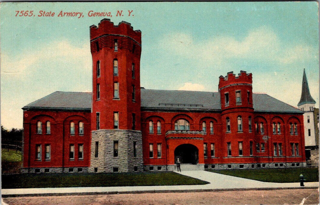 Vintage Postcard 1913 Geneva New York State Armory Castle