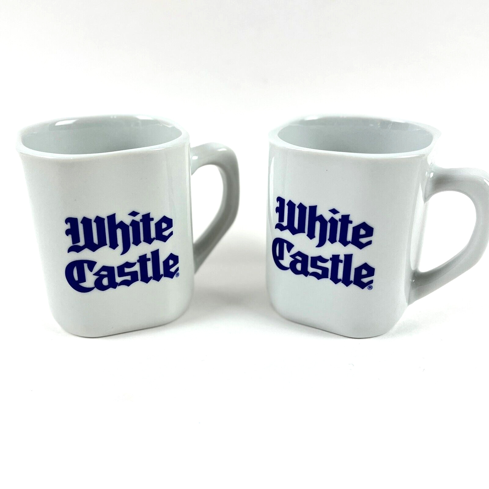 VTG 2 1994 White Castle Square Ceramic Coffee Cup Mug Buy em buy the sack 12oz