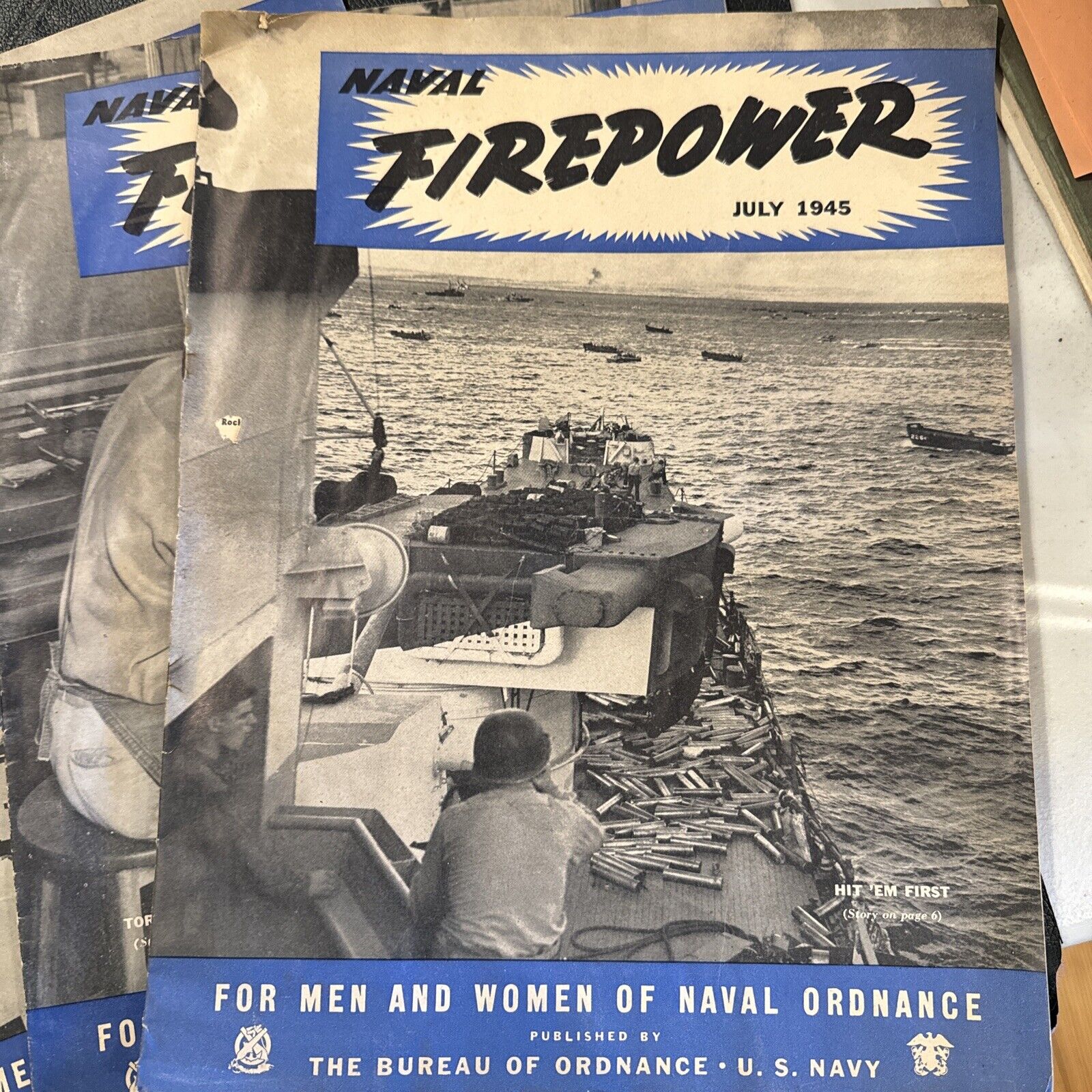 RARE Naval Firepower World War II Booklets Jul-Oct 1945 EUC