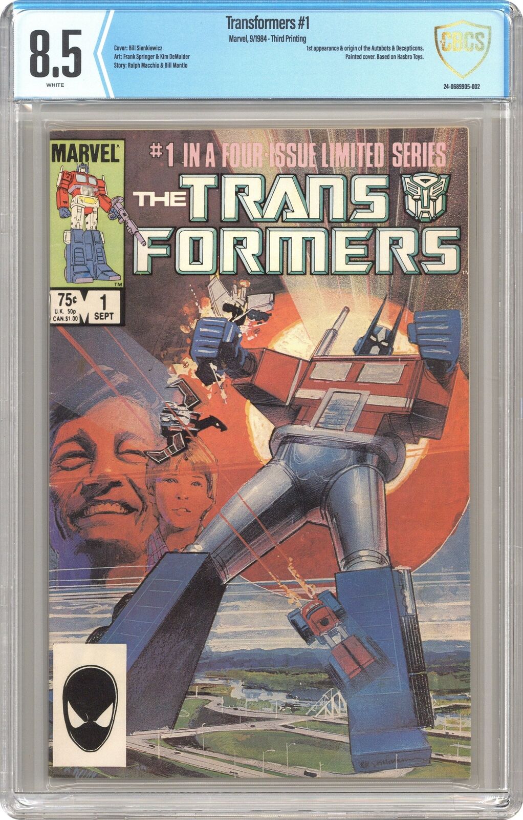 Transformers #1 3rd Printing CBCS 8.5 1984 24-0689905-002