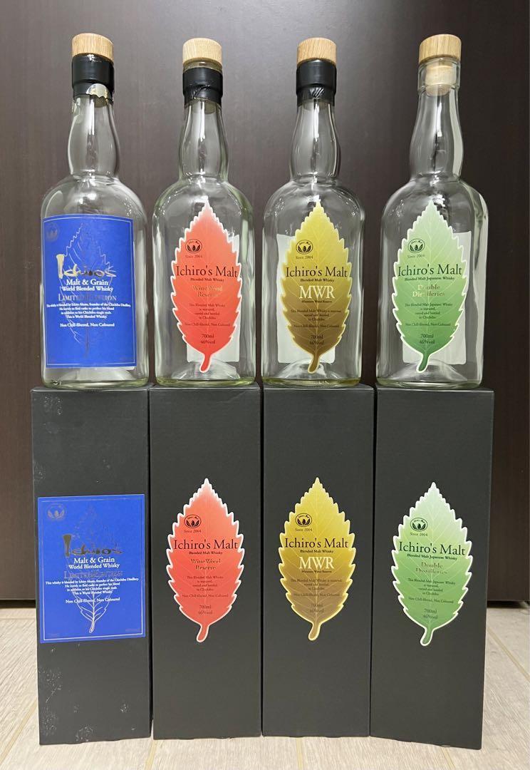 Ichiro\'S Malt 4 Colors Empty Bottles Set Of Japan