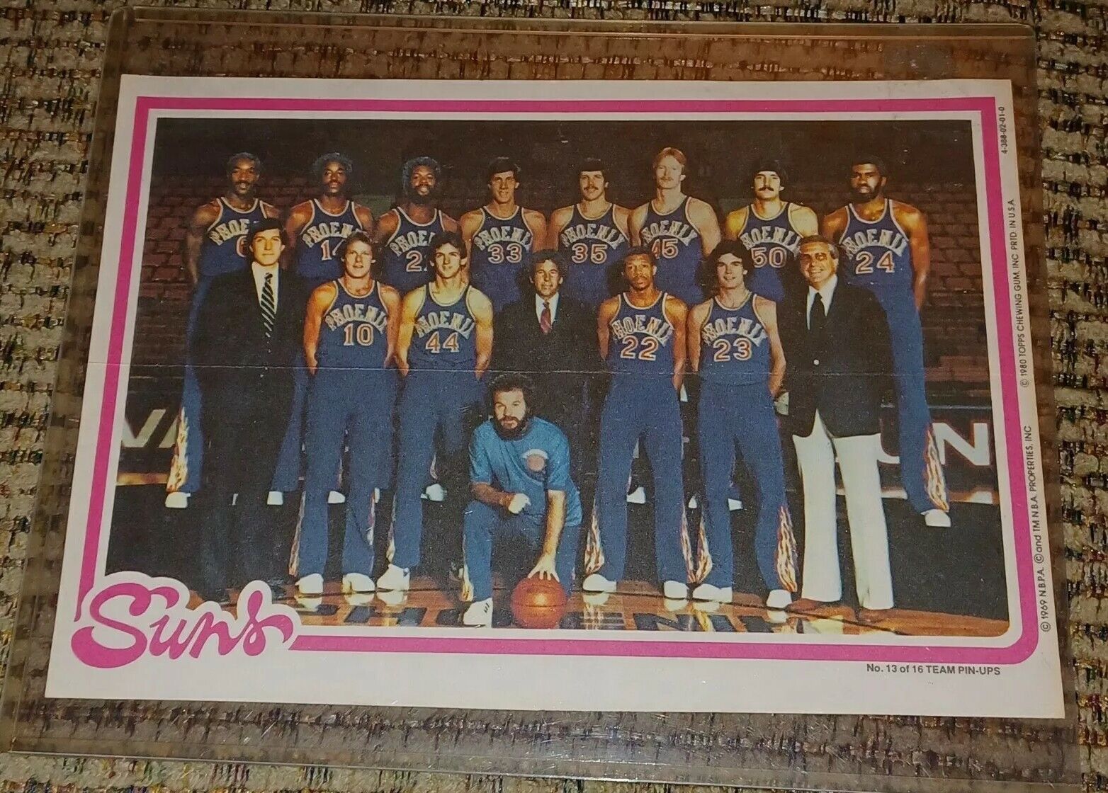 1969 Press Photo Phoenix Suns Basketball Team TOPPS CARDS CHEWING GUM 1980 vtg