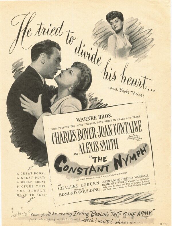 1943 CHARLES BOYER JOAN FONTAINE ALEXIS SMITH CHARLES COBURN SMITH  18406
