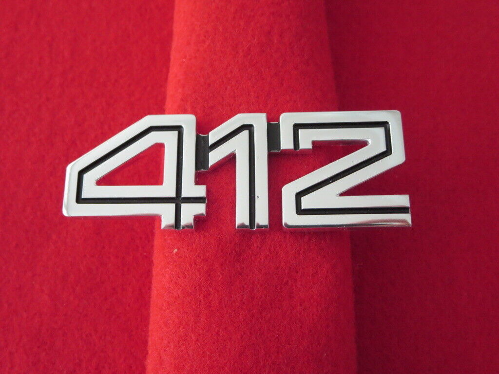 Ferrari 412 Badge Emblem Script Logo - Authentic Factory Original 